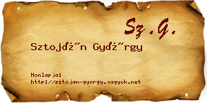 Sztoján György névjegykártya